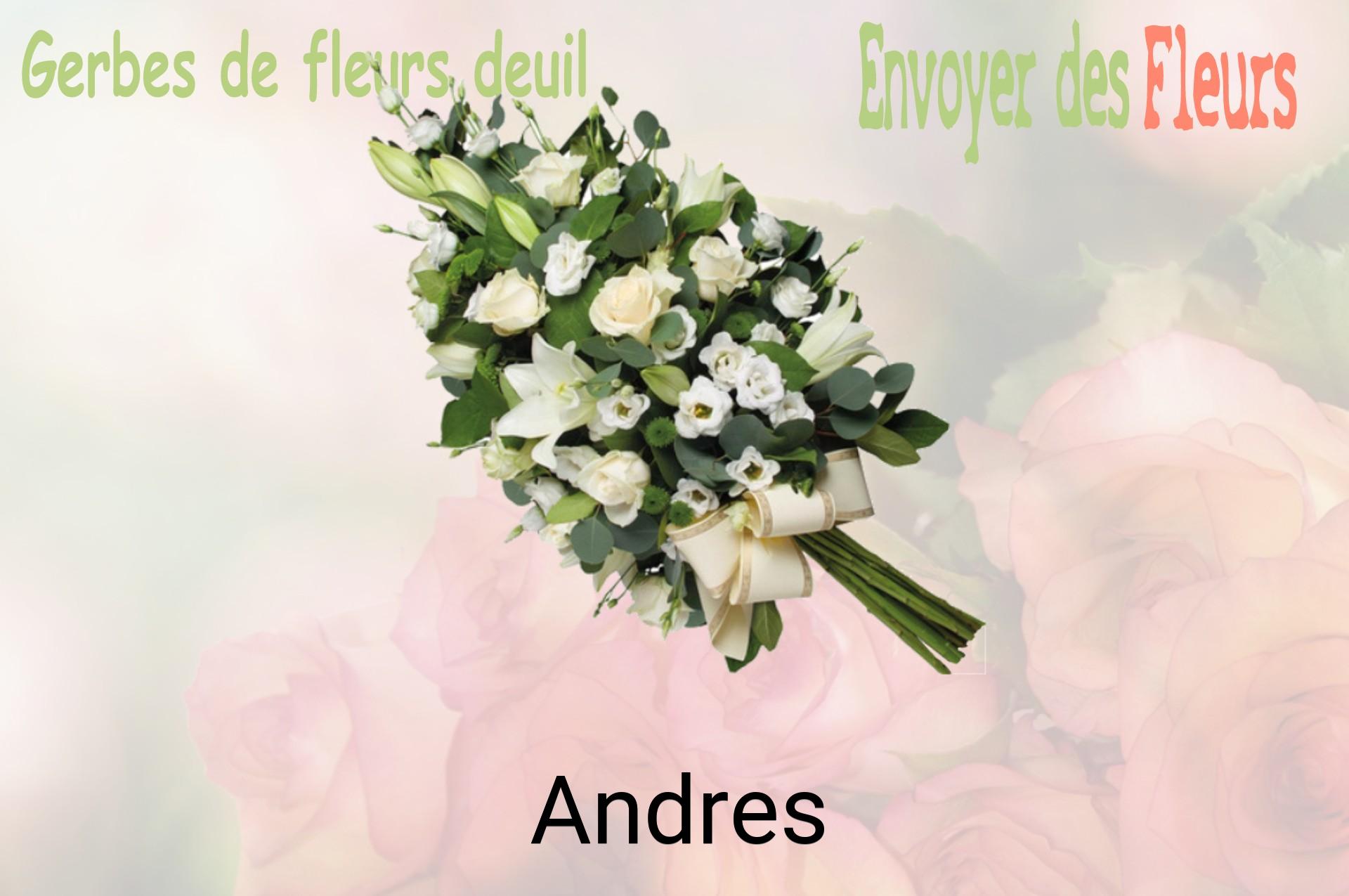Gerbe de fleurs de deuil livrée à Andres